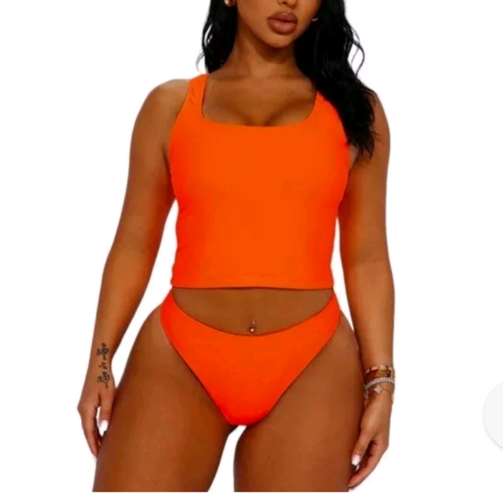 NWT Fashion Nova Vibrant Orange Bikini Bottom